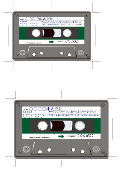 カセットテープ柄名刺提案